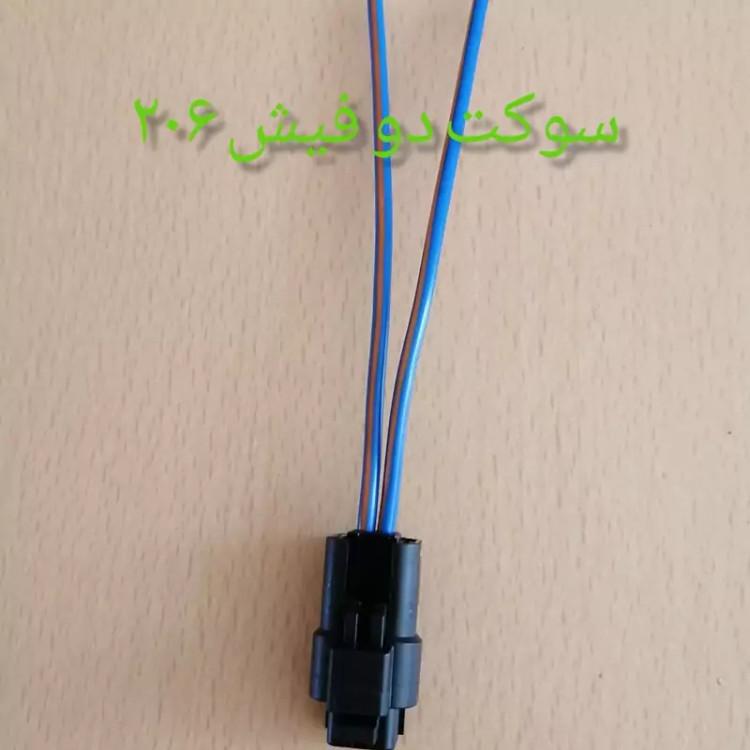 سوکت دو فیش 206 با سیم 1 خودرویی (بسته ده عددی)
