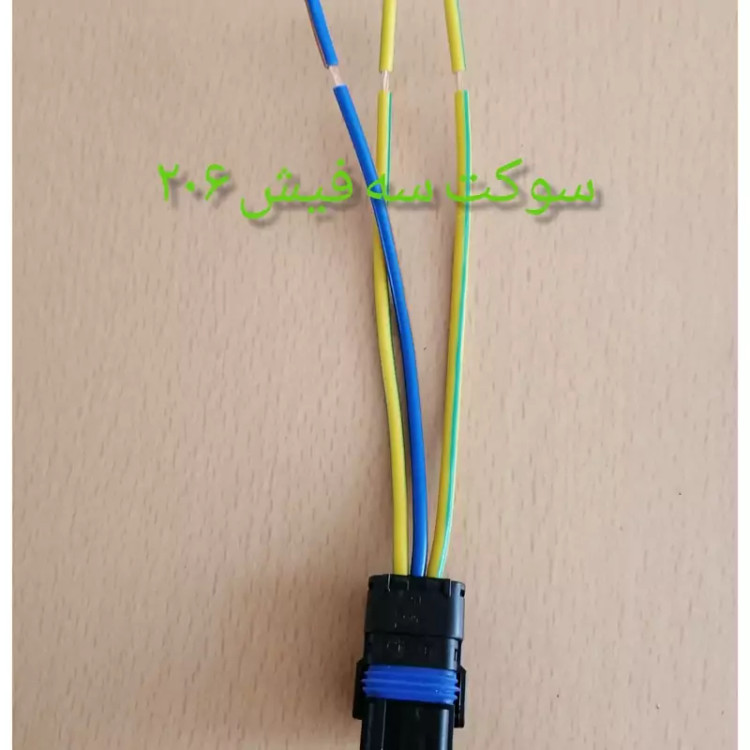 سوکت سه فیش 206 با سیم 2.5 خودرویی